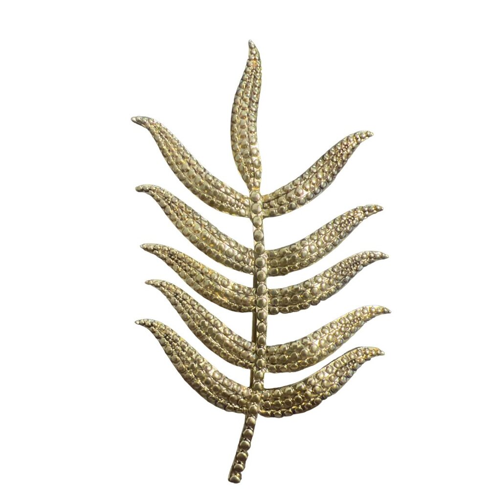 Vintage Joan Rivers Large Gold Tone Brooch Wheat Nature Signed Heirloom Piece